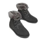 Fashion Boots - Lace Up Ankle Fashion Sheepskin Women Boots Bonnie