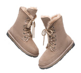 Fashion Boots - Lace Up Ankle Fashion Sheepskin Women Boots Pathfinder