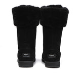 Fashion Boots - Lace Up Mid Calf Fashion Sheepskin Women Boots Becky