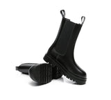 Fashion Boots - TA Sherlyn Women Black Ankle Boots Block Heel Wool Lining