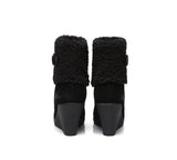 Fashion Boots - Zipper Sheepskin Shearling Wedge Fashion Boots Women Joanna