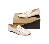 Flats - AS UGG Sally Square Buckle Loafers Opera Flats Almond Toe