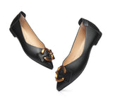 Flats - Pointed Toe Ballet Flat With Metal Buckle Décor Women Pari