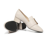 Heels - Leather Low Block Heels Sammi