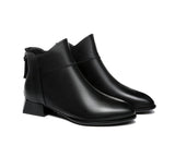 Leather Boots - TA Women Ankle Boots Quella Leather Block Heel Black