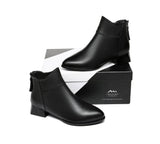 Leather Boots - TA Women Ankle Boots Quella Leather Block Heel Black