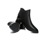 Leather Boots - TA Women Ankle Boots Quella Leather Block Heel Black