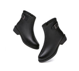 Leather Boots - TA Women Leather Boots Ivana Buckled Chelsea Boots Black