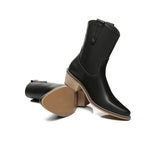 Leather Boots - Women Leather Boots Claudia Mid Calf Pointed Toe