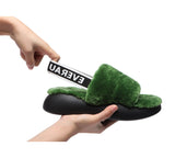 Sandals - Sheepskin Wool Slingback Fluffy Slides Women Miss Ever