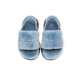 Sandals - Sheepskin Wool Slingback Fluffy Slides Women Miss Ever