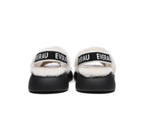 Sandals - Sheepskin Wool Slingback Fluffy Slides Women Miss Ever