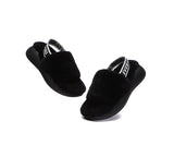 Sandals - Sheepskin Wool Slingback Fluffy Slides Women Miss Ever