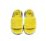 Sandals - Sheepskin Wool Slingback Fluffy Slides Women Miss Ever