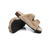 Slides - AS UGG Women Fluffy Flat Sandal Slide Myla