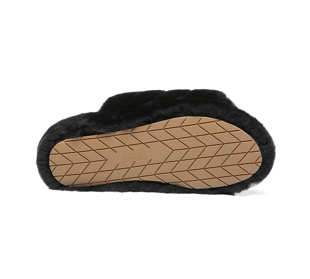 Slides - AS UGG Women Fluffy Slides Puffy