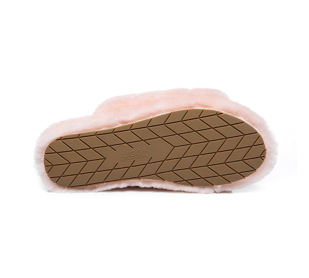 Slides - AS UGG Women Fluffy Slides Puffy