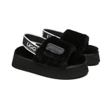 Slides - AS UGG Women High Platform Fluffy Slides Poppin