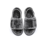 Slides - AS UGG Women High Platform Fluffy Slides Poppin