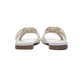 Slides - Leather Woven Flat Slides Women Jennifer