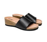 Slides - Women Sandals Megan Platform Leather Wedge Slides