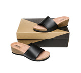 Slides - Women Sandals Megan Platform Leather Wedge Slides