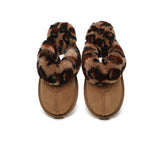 Slippers - UGG Slippers Double Face Sheepskin Women Leopard Print Slipper