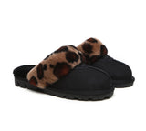 Slippers - UGG Slippers Double Face Sheepskin Women Leopard Print Slipper