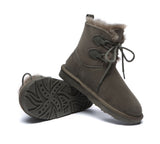 UGG Boots - Lace-up Sheepskin Boots Women Short Stark