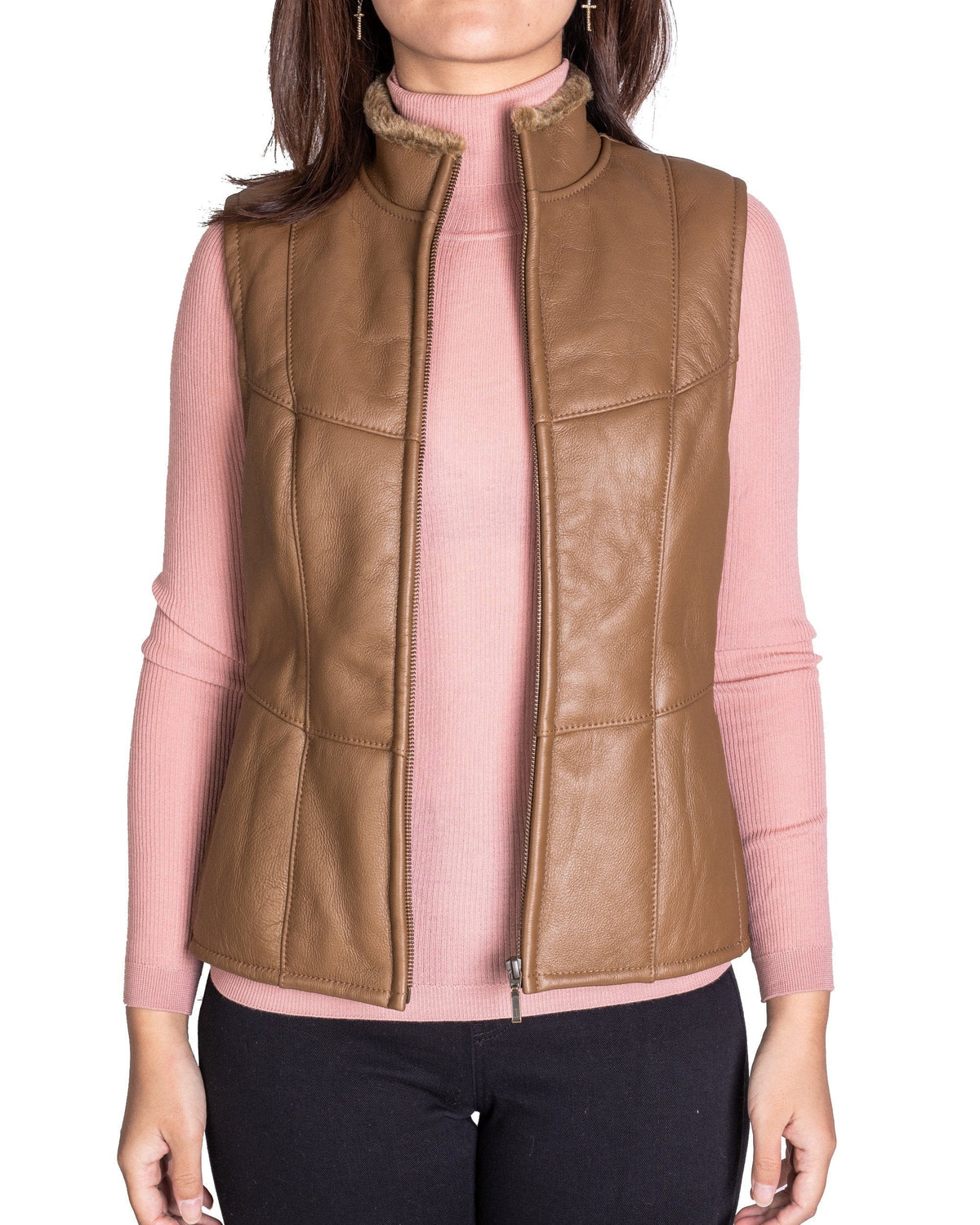 Ladies Nappa Vest #9988002 (2437322571834)