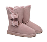 UGG Boots - Sheepskin Double Bow Boots Women Eira