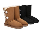 UGG Boots - Short Twin Button Sheepskin Boots Aspen