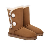 UGG Boots - Short Twin Button Sheepskin Boots Aspen