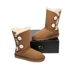 UGG Boots - Short Twin Button Sheepskin Boots Aspen