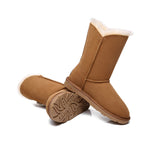 UGG Boots - Short Twin Button Sheepskin Boots Aspen