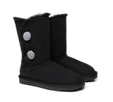 UGG Boots - Short Twin Button Sheepskin Boots Aspen