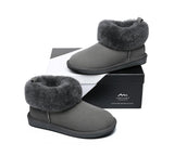 UGG Slippers - TA Emmy Women Sheepskin Slippers Fluffy Collar