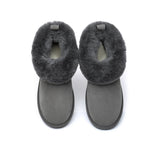 UGG Slippers - TA Emmy Women Sheepskin Slippers Fluffy Collar