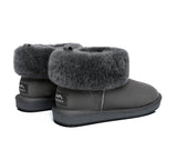 UGG Slippers - TA Emmy Women Sheepskin Slippers Fluffy Collar