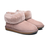 UGG Slippers - TA Emmy Women Sheepskin Slippers Fluffy Collar