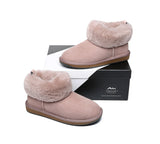 UGG Slippers - TA Emmy Women Sheepskin Slippers Fluffy Collar