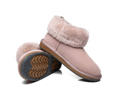 UGG Slippers - TA Emmy Women Sheepskin Slippers Fluffy Collar