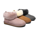 UGG Slippers - TA Emmy Women Sheepskin Slippers Fluffy Collar