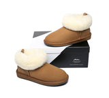 UGG Slippers - TA Emmy Women Sheepskin Slippers Fluffy Collar