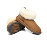 UGG Slippers - TA Emmy Women Sheepskin Slippers Fluffy Collar