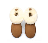 UGG Slippers - TA Emmy Women Sheepskin Slippers Fluffy Collar