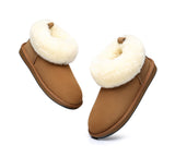 UGG Slippers - TA Emmy Women Sheepskin Slippers Fluffy Collar