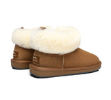 UGG Slippers - TA Emmy Women Sheepskin Slippers Fluffy Collar